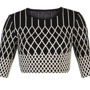 NEW BCBGMaxzaria Kayle Teardrop Stripe Jacquard Womens Top